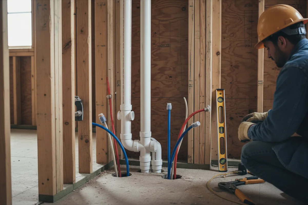 Drain and supply rough-in during Drain Cleaning in Montrose