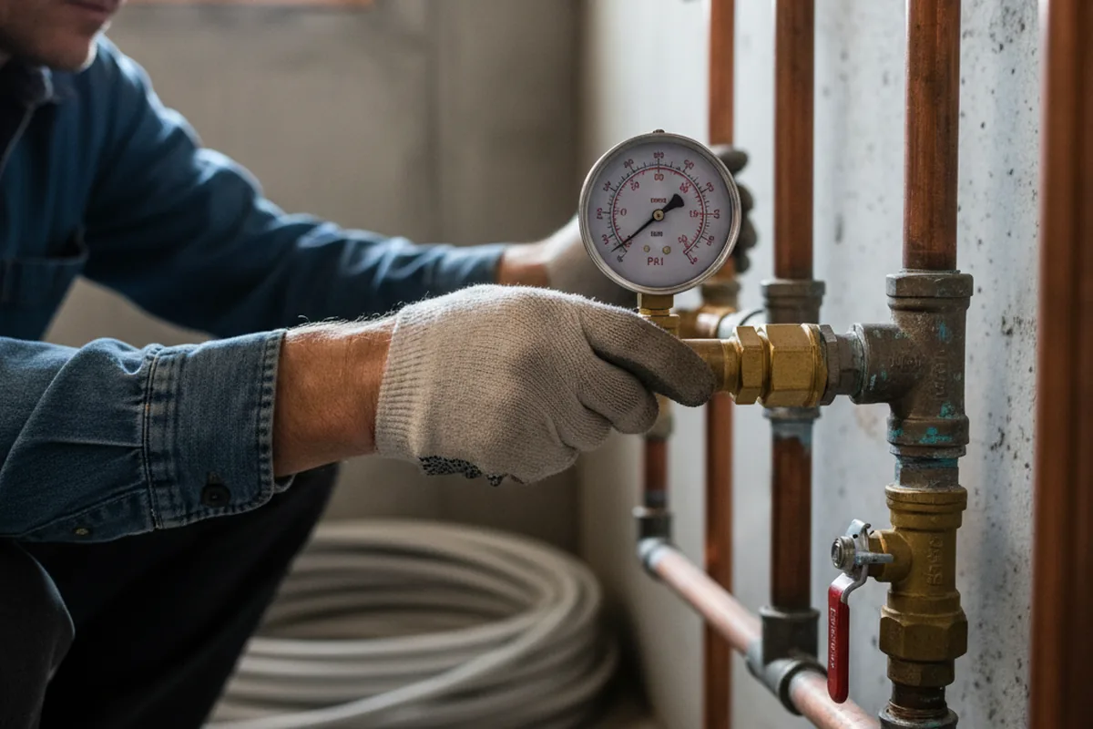 Pressure testing a repaired line during Water Line Repair in Montrose
